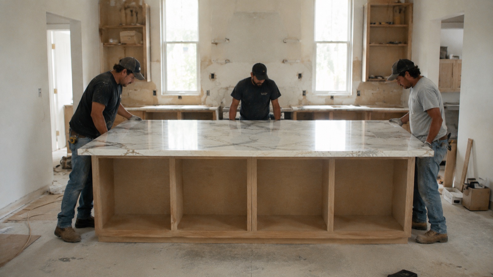 A Copperhead slab set in place on site