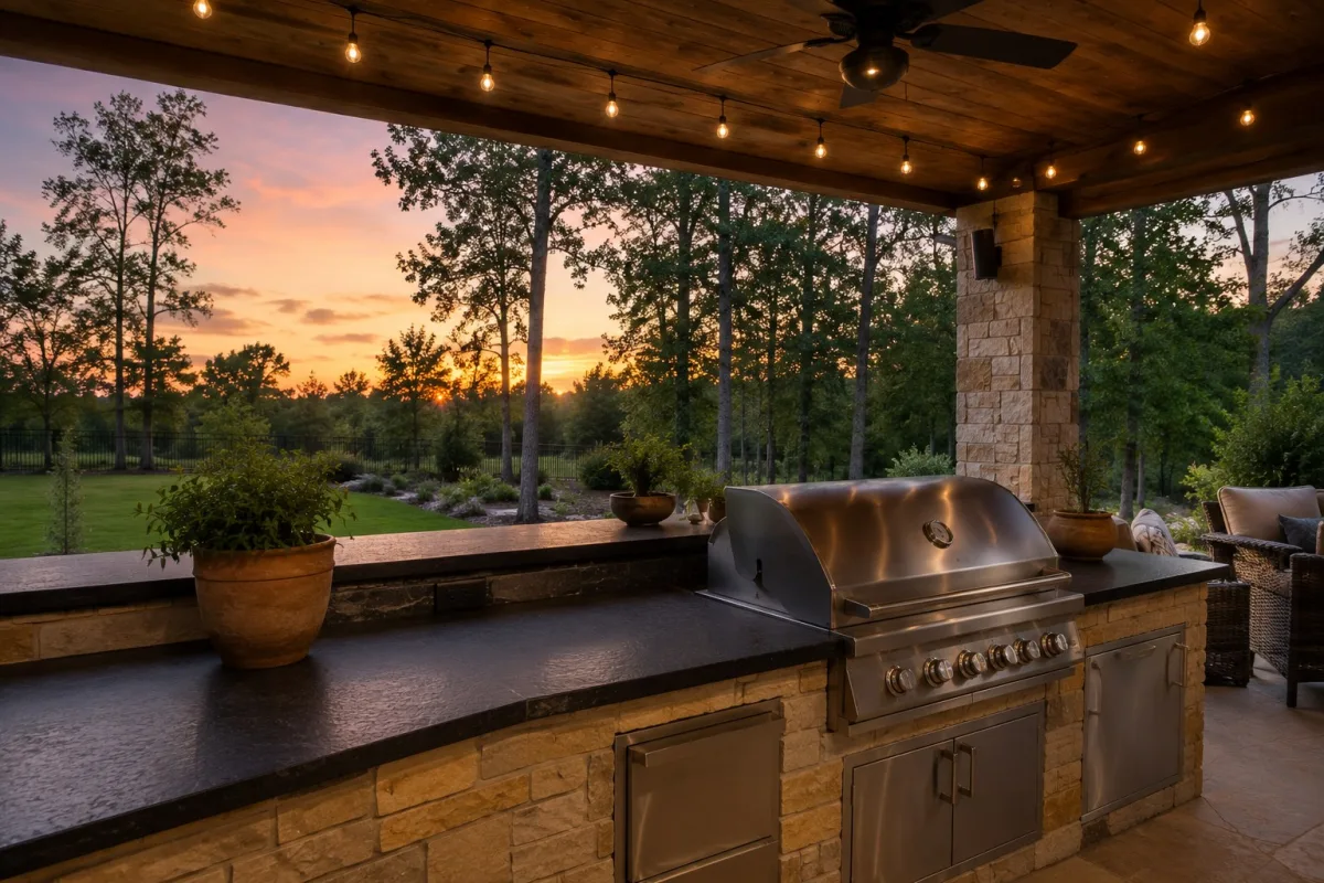 Montgomery Outdoor Kitchen — Outdoor kitchen countertops in Montgomery, TX